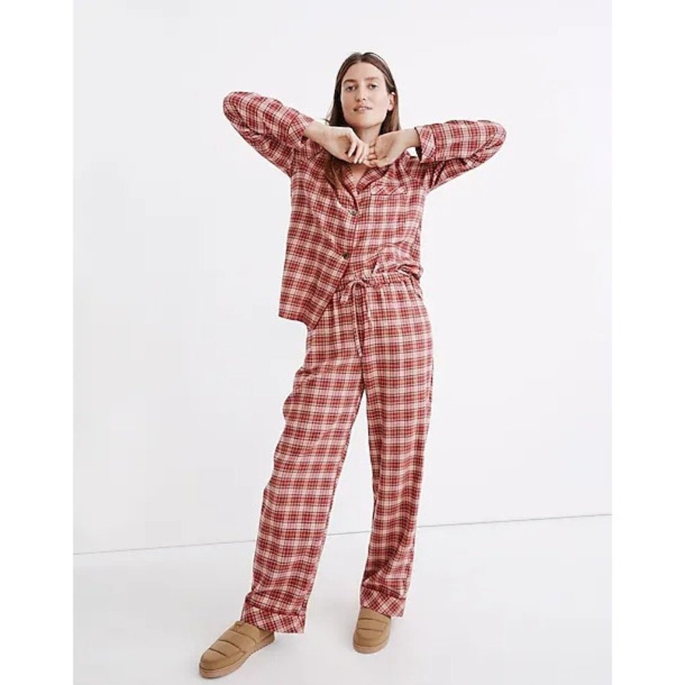 NWT Womens Size Small Madewell Flannel Bedtime Pajama Top in Beiling Plaid